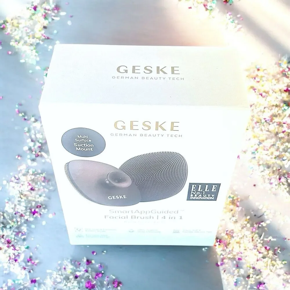 GESKE Facial Brush SmartAppGuided 4 in 1 Facial Brush in Gray  Brand New in Box